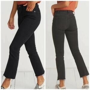 Marine Layer Vintage Straight Black Raw Hem Jeans Women’s Sz 28 Crop Ankle
